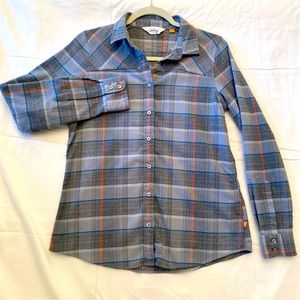 Orvis Gray Plaid Button up Long Sleeve Shirt. Size Extra Small.